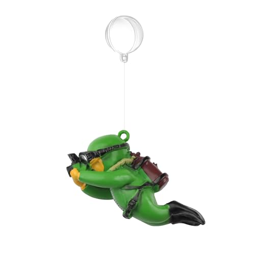 Image of onesimcr Floating Fish Tank Decorations, Aquarium Decorations, Lovely Diver Fish Tank Decorations, Floating Device Fish Tank Accessories,Suitable for All Kinds of Fish Tanks(Dark Green)