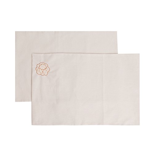 Kit De Fronhas Bordados, Papi Textil, Bege, 40Cmx28Cm, Pacote De 2