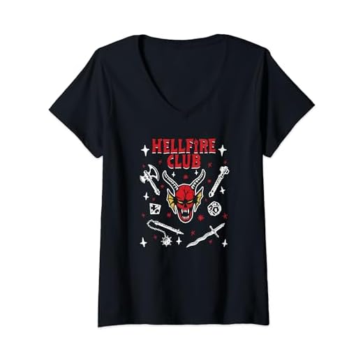 Stranger Things 4 Hellfire Club Icon Collage Camiseta Cuello V