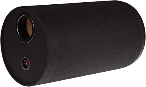 Image of 10-inch Empty Subwoofer Box, Wooden Cabinet Cylinder Shape with Airhole Pipe, 10-inch Black Subwoofer Box