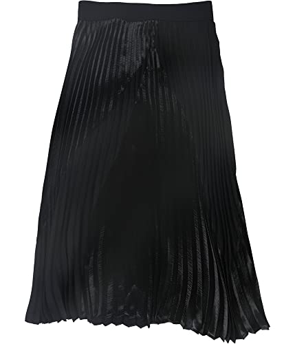 Alfani Womens Mixed-Media Pleated Skirt, Black, Large2