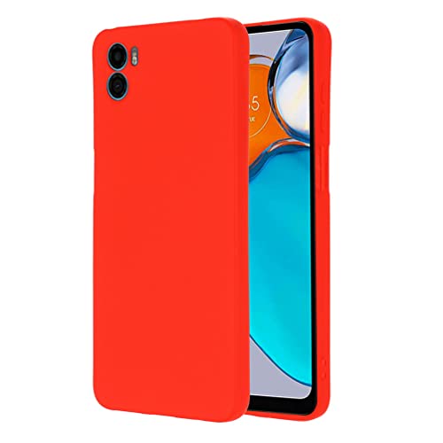 BRAND SET Funda para Motorola Moto E22S, Caja Teléfono Silicona Líquida, con Forro Tela Microfibra Estuche Protector Suave al Tacto Carcasa para Motorola Moto E22S-Rojo