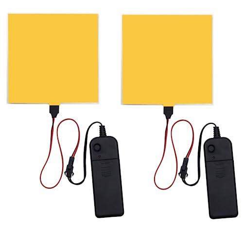 Image of Electroluminescent EL Panel Light, DIY EL Light Cuttable Paper for Decoration /Cosplay /Funny Birthday Parties /Horror Theme Parties /Pumpkinhead,Yellow (10cmx10cm)-1PCS (2, Yellow)