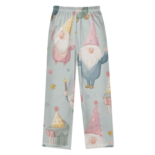 Gnome and Cake Boys Long Pants Soft Trousers Elastic Waist Kids Lounge Bottoms with Pockets S-XL2