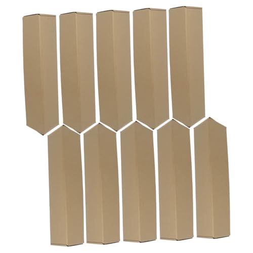 Cabilock Ergonomic Design Triangle Paper Box 10 Pack Kraft Paper Mailing Tube for Red Wine Storage