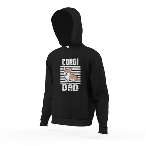 Kids Cute Corgi Dad Proud Dogs Boys Girls Lightweight Kangaroo Pocket Hoodies4