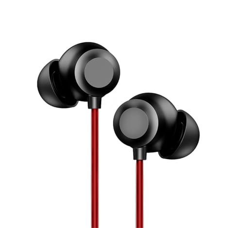 Image of Original Bullets Wireless Z3 for OnePlus Bluetooth in-Ear Neckband Earphones with Mic, 45dB Hybrid ANC, 12.4mm Bass Drivers, Fast Charge 10 Mins - 20H Music, 28H Battery (Red)