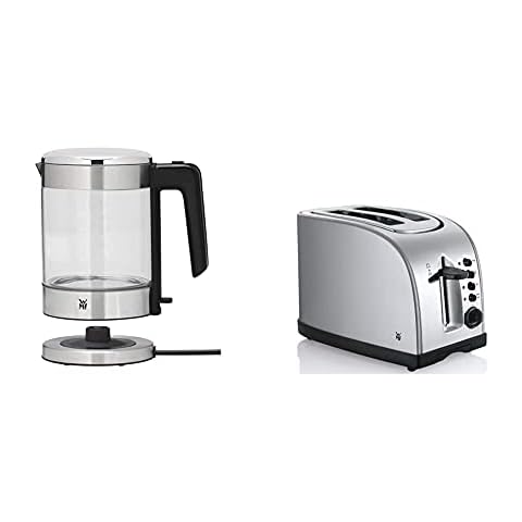 WMF Küchenminis Glas-Wasserkocher 1,0l, 1900 Watt & Stelio Toaster Edelstahl Cover