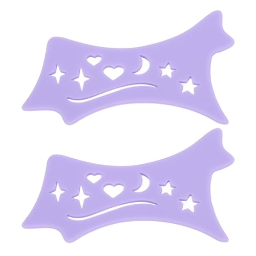 ZJchao Eyeshadow Stencil, Eyeshadow Template Silicone Shaping Tools Cutout Star Moon Heart Pattern Eye Shadow Applicator Makeup Tool Silicone Makeup Applicator for Beauty Accessories (Purple)