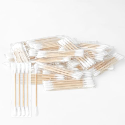 600PCS Cotton Swabs Travel Size,Individually Wrapped Bulk Cotton Swabs Double