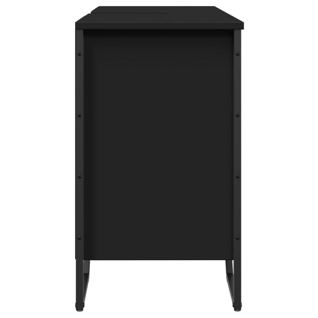 Lavabo 91x35x60 cm Madera mecanizada Negro