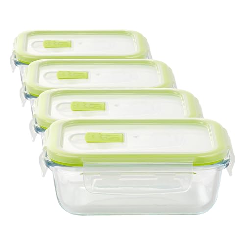 Hermetico rectangular San Ignacio de vidrio borosilicato resistente pack de 4 recipientes premium 2