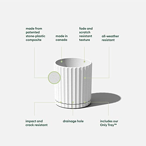 Image of Veradek Demi Series Demi 6 inch Planter w /Tray, White
