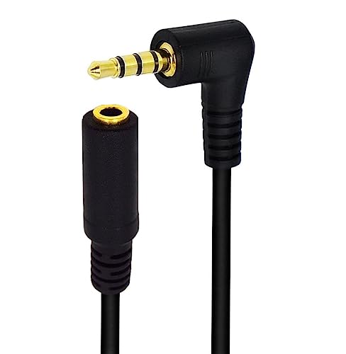 Cable de Audio Estéreo Enrollable 3.5mm Ángulo 90° M/F TRRS miniatura 5