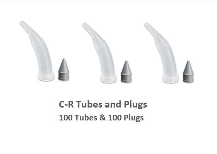 AmeriCan Goods 100/Pack Disposable C-R Clear Tubes & Plugs for Centrix Composite Composite Clear Tips with Gray Plugs
