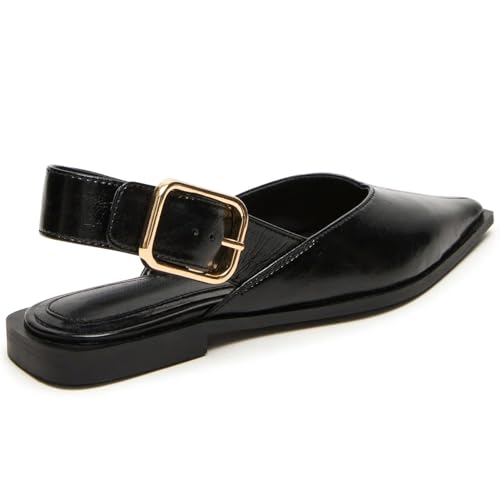 Image of Slingback Flat Shoes for Women Pointed Closed Toe Flat Mule Sandals Casual Comfortable Office Dressy Shoes