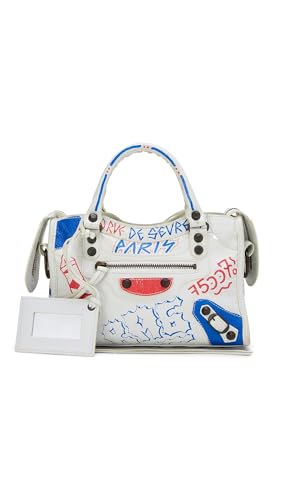 Balenciaga Womens Pre-Loved White Agneau Graffiti Classic Shoulder Bag White One Size