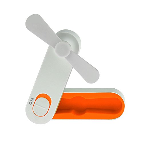 LINGSFIRE Handheld Fan Mini USB Portable Fan Rechargeable Personal Fan Desktop Fan Outdoor Fan for Home and Travel - USB Powered, 2 Speeds Pocket Fan (Orange)