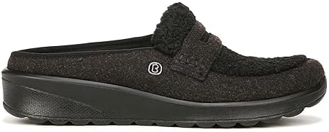 BZees Women's Georgia Slip On Washable Comfort Loafer Mule Black Fleece 8 M | Image 1