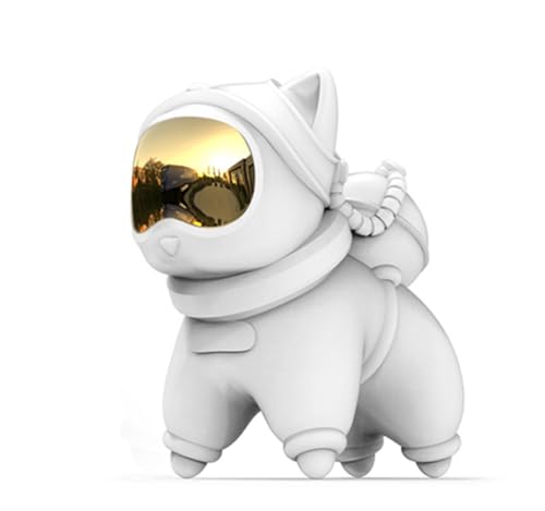 Mini Estatua Gato Espacial Blanco 2.26x1.28x2.31 in