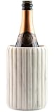 Cork & Mill Marble Wine Chiller, Champagne Bucket for Parties, Bottle Cooler for Dining Tables, Outdoor Patios and More - Handcrafted Natural Stone Bottle Holder - Keeps White Wine or Champagne Cold