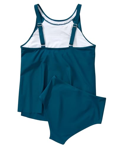 Image of SUUKSESS Women Tummy Control Tankini Bathing Suit Ruffle High Waisted Swimsuit