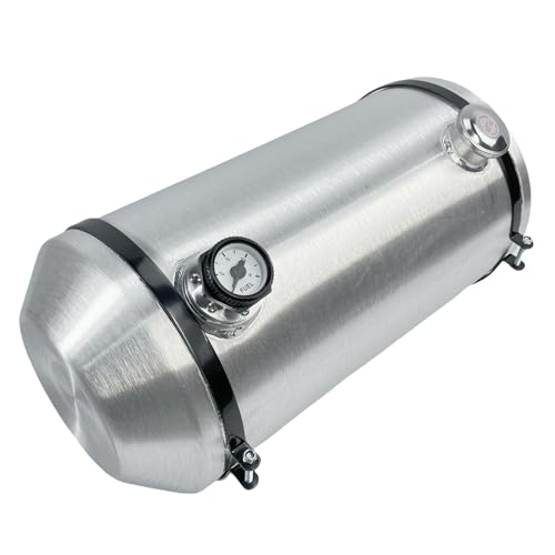 JSD 12.5 Gallons 12" x 26" Universal Aluminum Gas Tank With Level Gauge 1/4" NPT Outlet For lawn mowers