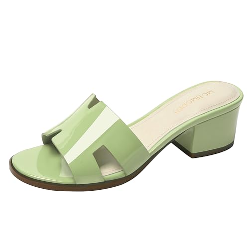 Image of Women's Chunky Open Toe Low Block Heels Kitten Dressy Heels for Women Low Heel Sandals for Women Summer Comfy Heels