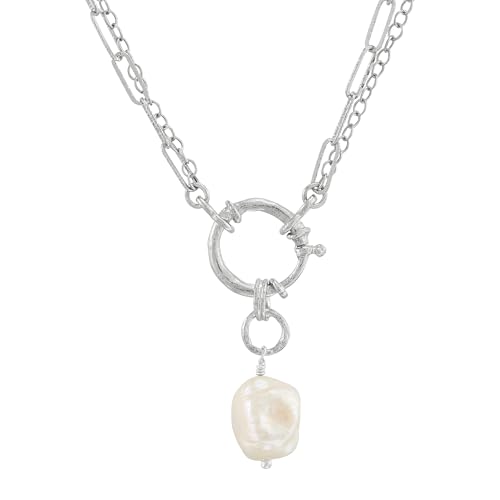 Silpada 'Pretty Changes' Sterling Silver Freshwater Pearl Pendant Necklace, 18 + 2