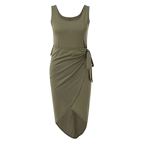 Robe cocktail midi asymétrique plissée et drapée pour invitée de mariage - 3