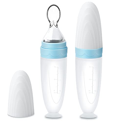 Image of Termichy Baby Food Dispensing Spoon: Squeeze Feeder Dispenser for Baby - Self Feeding Bottle Spoon