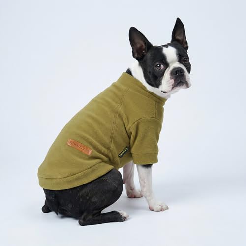 Image of Fitwarm 3 Pack Classic Fleece Dog Sweater, Winter Clothes for Small Dogs Boy Girl, Turtleneck Dog Sweatshirt, Pet Pullover Jumper, Cat Apparel, Black, Olive Green, Cream, Small