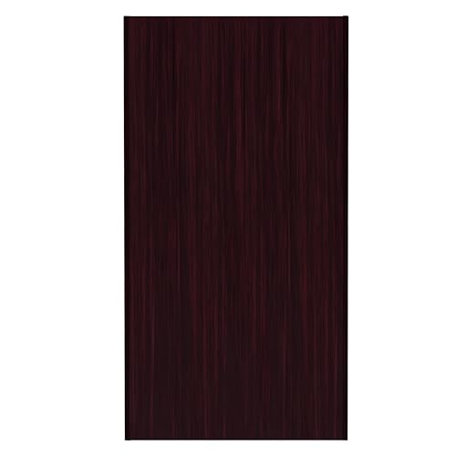 Image of Flash Furniture Dell Trash Can Enclosure with Tray Shelf and 8 inch Drop Hole, Commercial Grade Trash Receptacle for 32 Gallon Round Cans, Swing Door Access, Mahogany