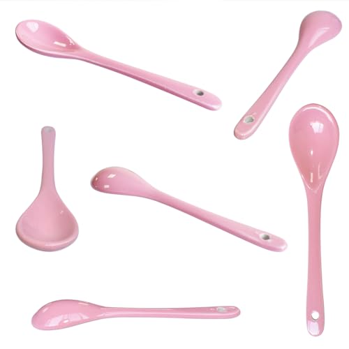 Pirhosigma SHAOZ-(EGG) 8 Color Porcelain Egg Spoons Ceramic Spoons 5 Inch Coffee Dessert Yogurt Tea Milky Tea thumb #5