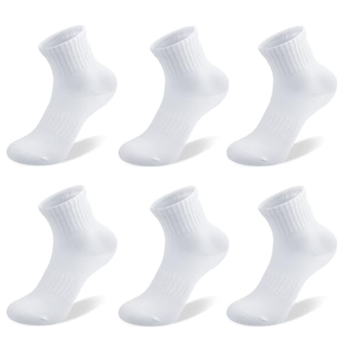 Kids Socks Crew Length: Athletic Cotton Soft for Sports & School - Boys Girls 3-15 Years Old (6 Pack)