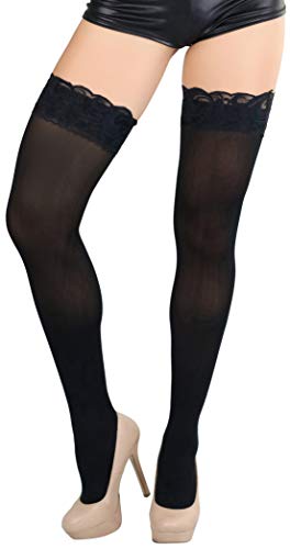 Image of ToBeInStyle Women's Nylon Thigh High Schoolgirl Opaque Stockings