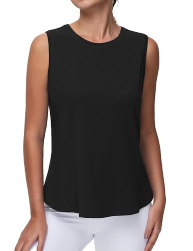 THE GYM PEOPLE Women's Workout Tank Tops Loose Fit Sleeveless Breathable Yoga Shirts with Side Slits2