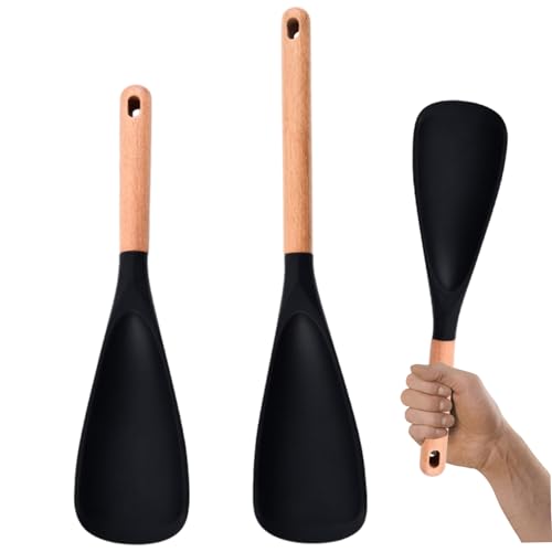 Espátula de cocina de silicona resistente al calor con mango de madera 4