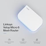 Linksys Velop 6 dwuzakresowy router WiFi 6 mesh – bezprzewodowy router – maks. 1 Gbps, zasięg 186 m², do ponad 150 urządzeń – zamiennik przedłużaczy i routerów
