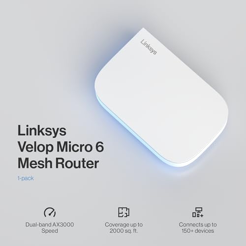 Router WiFi 6 mesh Velop Micro 6 dual-band - Router wireless - Max 1 Gbps, copertura 186 m2, per oltre 150 dispositivi - Sostituisce extender e router, confezione singola - Powerline - Immagine 6