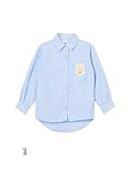 Max Girl's Full Sleeves Collared Regular Fit Striped Shirt Blue