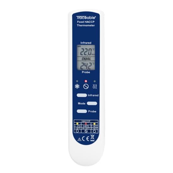 Traceable 2-in-1 Waterproof Calibrated HACCP Food Thermometer with Integral Fold-Out Probe