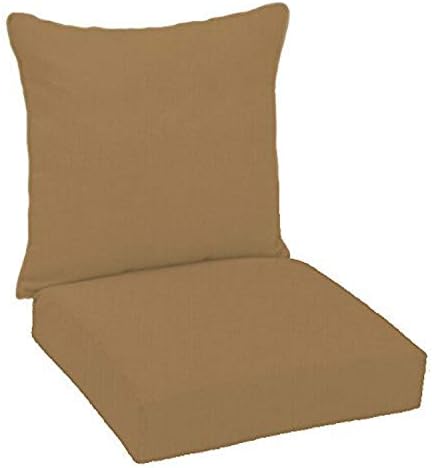 FiberBuilt Umbrellas D0301SB-48083 Hinged Deep Seating Chair Cushion Patio and Lawn Furniture with Sunbrella Fabric, Carribou