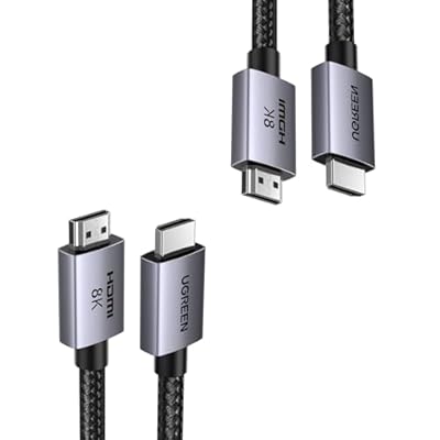 UGREEN 8K HDMI 2.1 Cable 48Gbps 3.3FT 6.6FT, Certified Ultra High Speed HDMI Cord Aluminum, 4K@240Hz 120Hz 10K 8K@60Hz, HDCP 2.2&2.3 Compatible with PS5/Blu-ray/Roku TV/Switch/TV/Monitor
