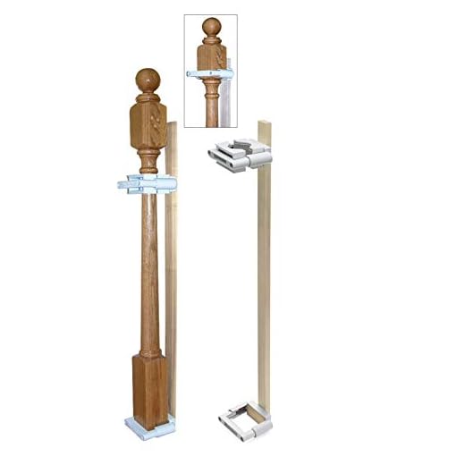Safety Innovations No Hole Stairway Baby Gate Mounting Kit - Fits Posts from 2 3/4 inches to 3 5/8 inches Wide with Square or Round Tops - No Adhesives On Or Screws in Your Posts, (1-Pack)
