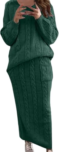 Women's Winter Casual Chunky Cable Knit Long Pencil Skirt 2