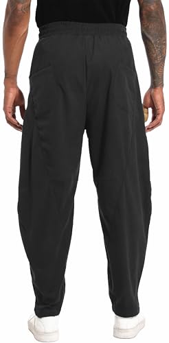 perdontoo Men's Casual Baggy Corduroy Pants Stylish Comfortable Elastic Waist Drawstring Trousers4