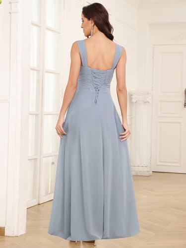 2 Piece Mother of The Bride Dress for Women with Jacket Chiffon Ruffle Long Formal Evening Gown2