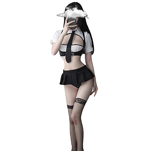 Ensemble soutien-gorge culotte GWJKG lingerie jeux de rôle contre la routine