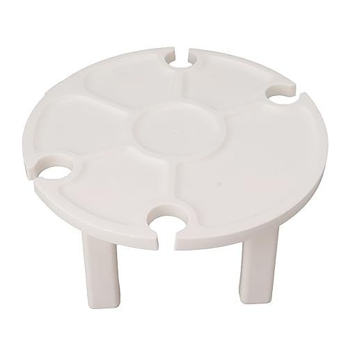RiToEasysports Mesa de Picnic Portátil, Diseño Plegable con Soporte para Copas de Vino y área de Fregadero, Material PP Resistente para Fiestas y Picnic Al Aire (White)